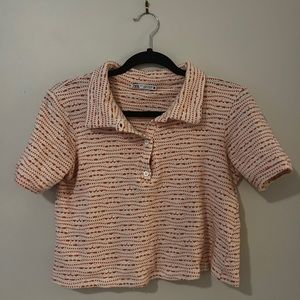 Zara Cropped Collard Shirt